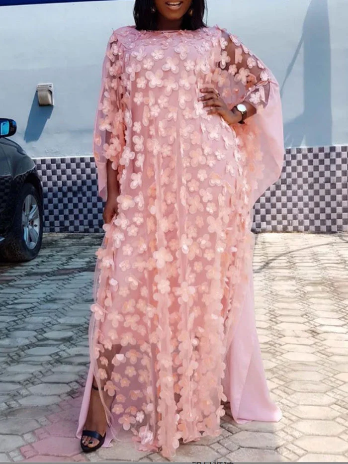 Three-dimensional Embroidered Long Skirt + Stretch Vest Dress