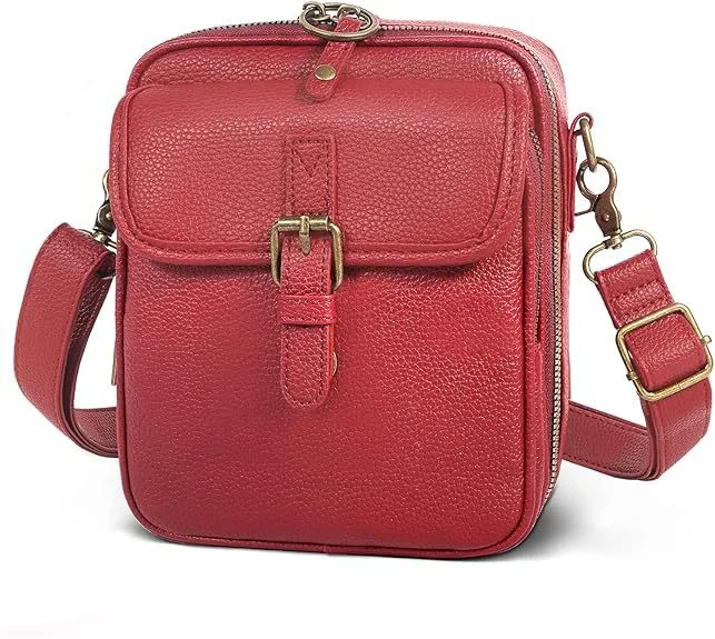 Leather Crossbody Bags for Women Anti-Theft Vegan Purse with Card Slots, Travel Shoulder Bag, Waterproof Crossbody Purse