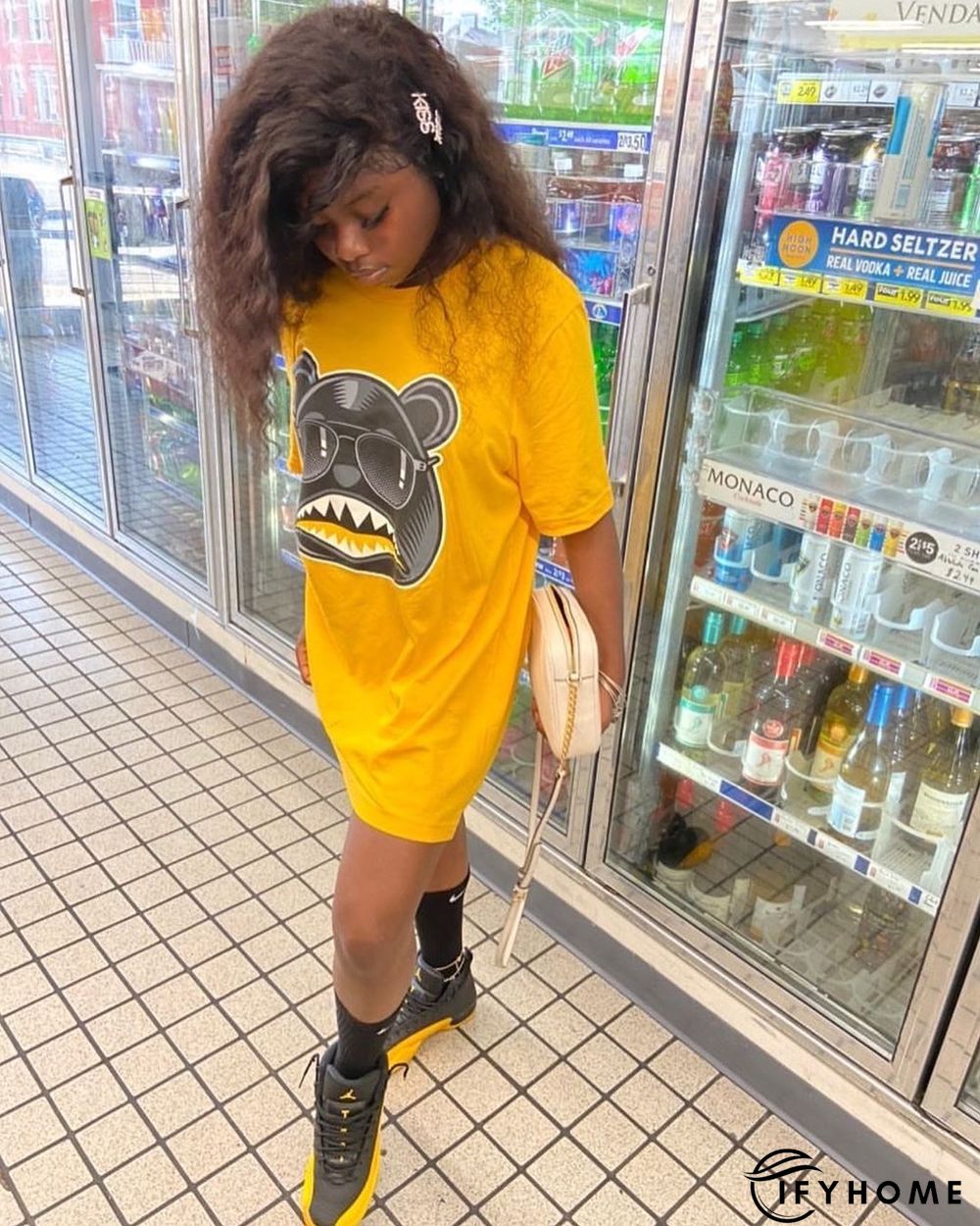 Fashion Personality Cartoon Print T-shirt Dress | IFYHOME