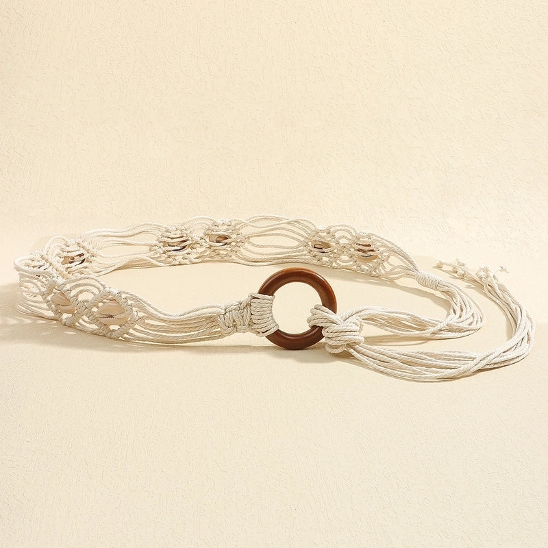 Casual Elegant Minimalist Geometric Braid Women’s Woven Belts