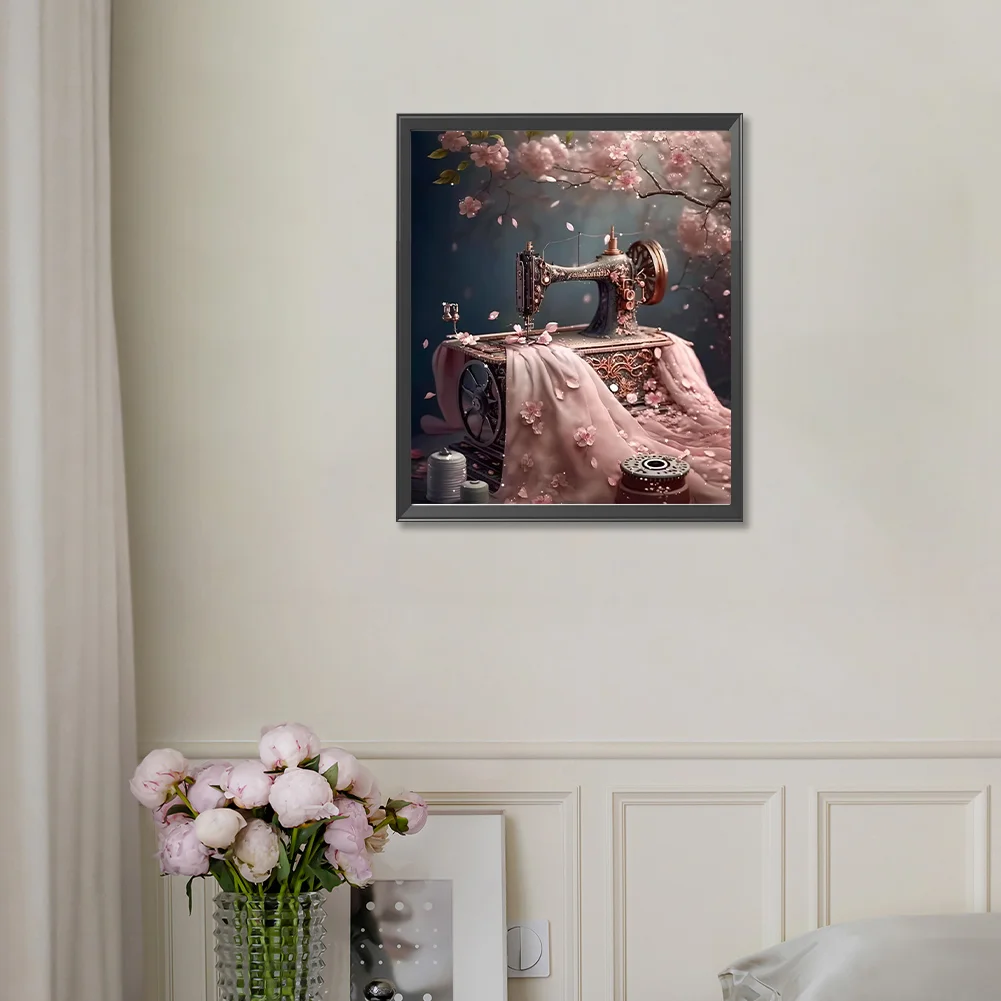 Diamond Painting - Full Round Drill - Cherry Blossom Sewing(Canvas|30*35cm)