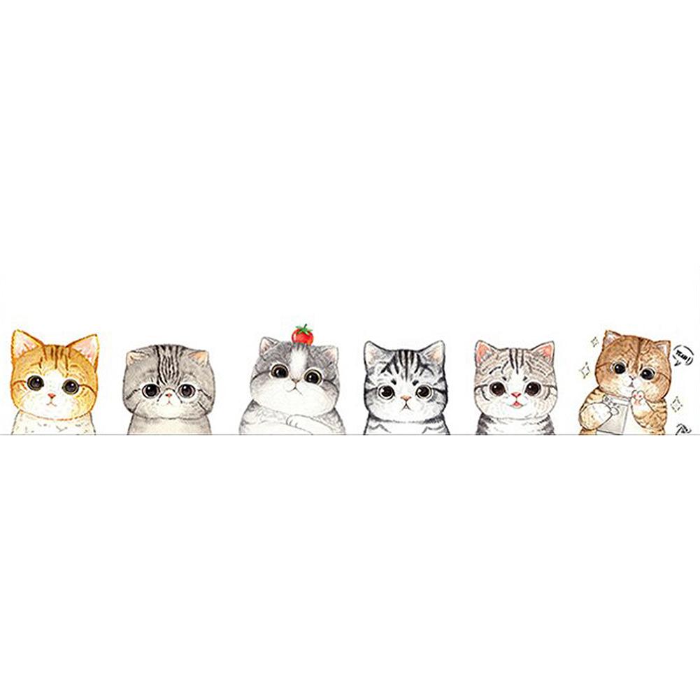 

80x30cm Round Drill Diamond Painting-Quiet Cat, 501 Original