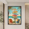 Beach Sign-11CT Stamped Cross Stitch 40*60cm/15.75*23.62in(Big Size)