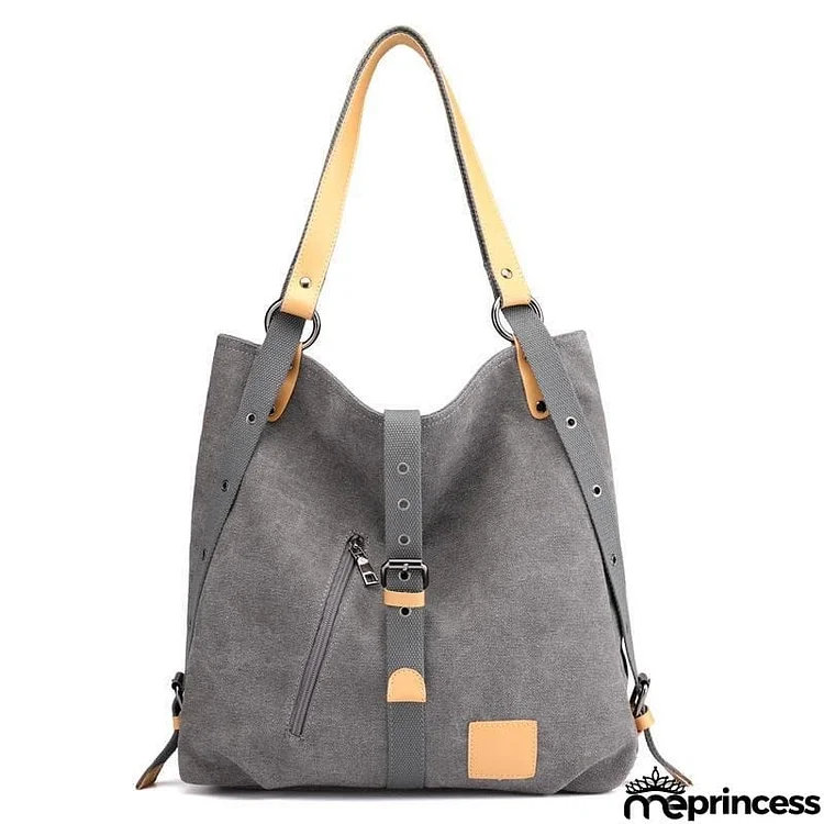 Women's Fashion Canvas Handbag Vintage Multifunction Backpack