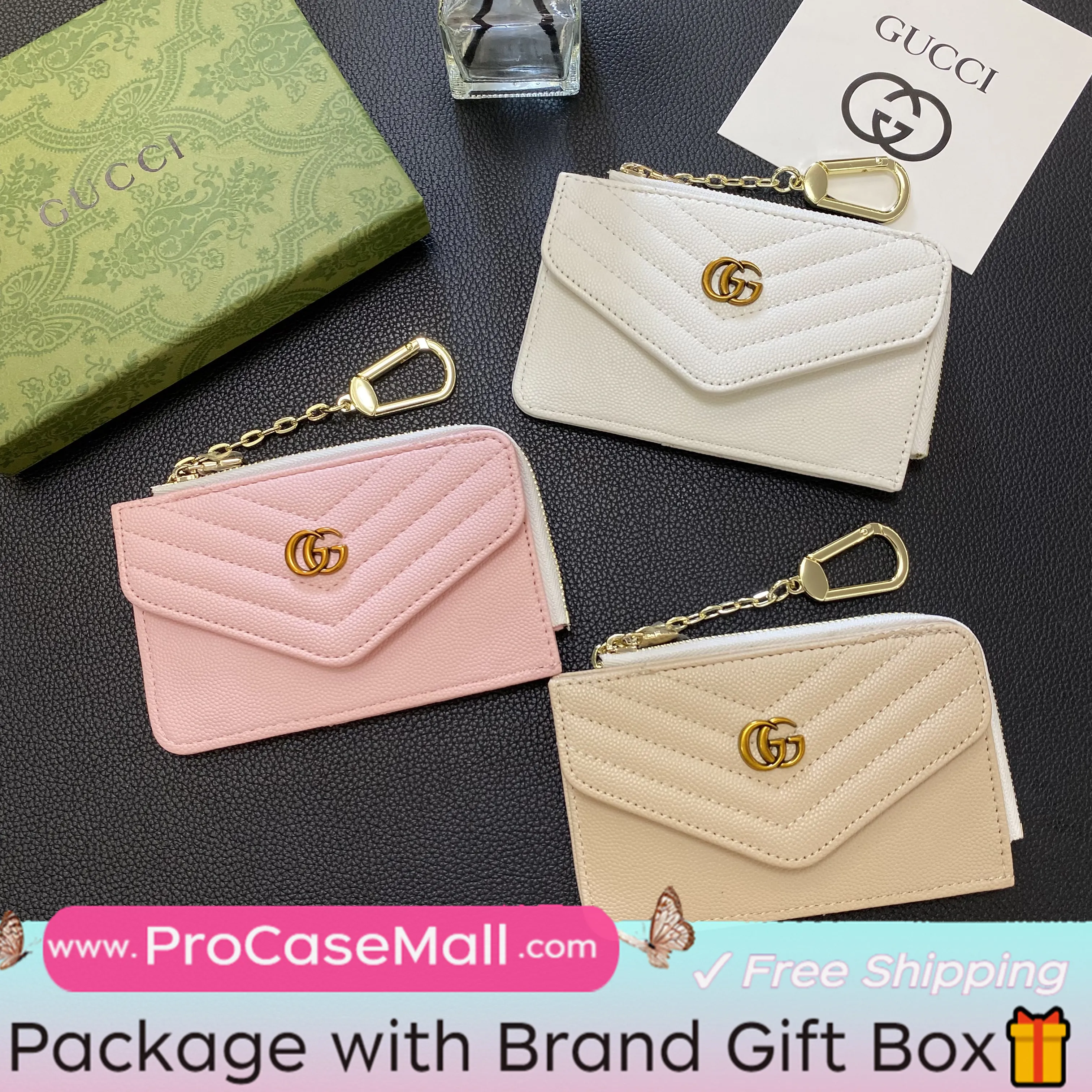 Gucci Elegant Leather GG Multi-Slot Wallet Card Holder