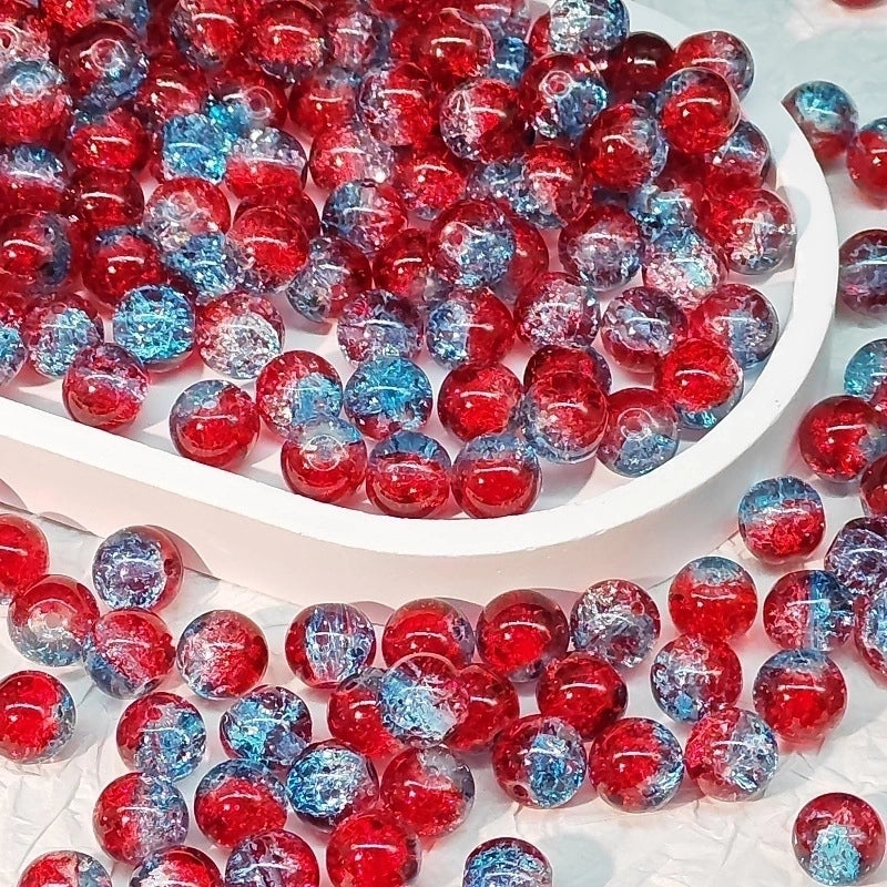 50 PCS/Package Diameter 10mm Diameter 8mm Glass Crackle Glass Beads Round Jewelry Accessories