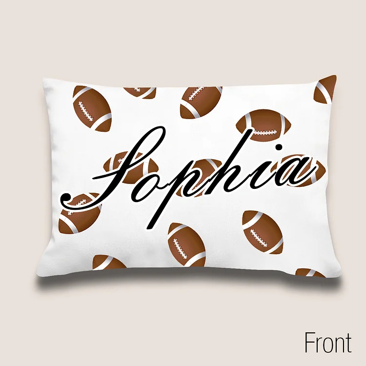 BlanketCute-Personalized Lovely Bedroom Football Pillowcase with Your Kid's Name