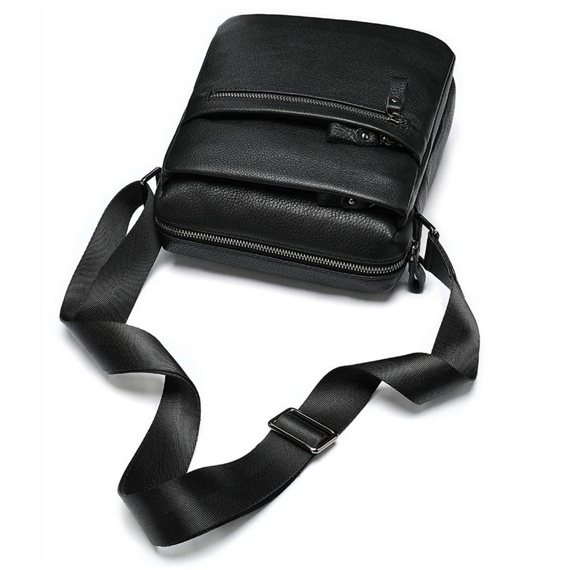 Mens Casual Business Black Messenger Bag With Large Capacity