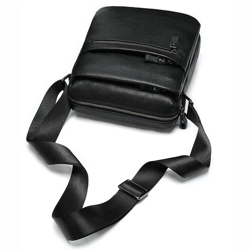 Mens Casual Business Black Messenger Bag With Large Capacity