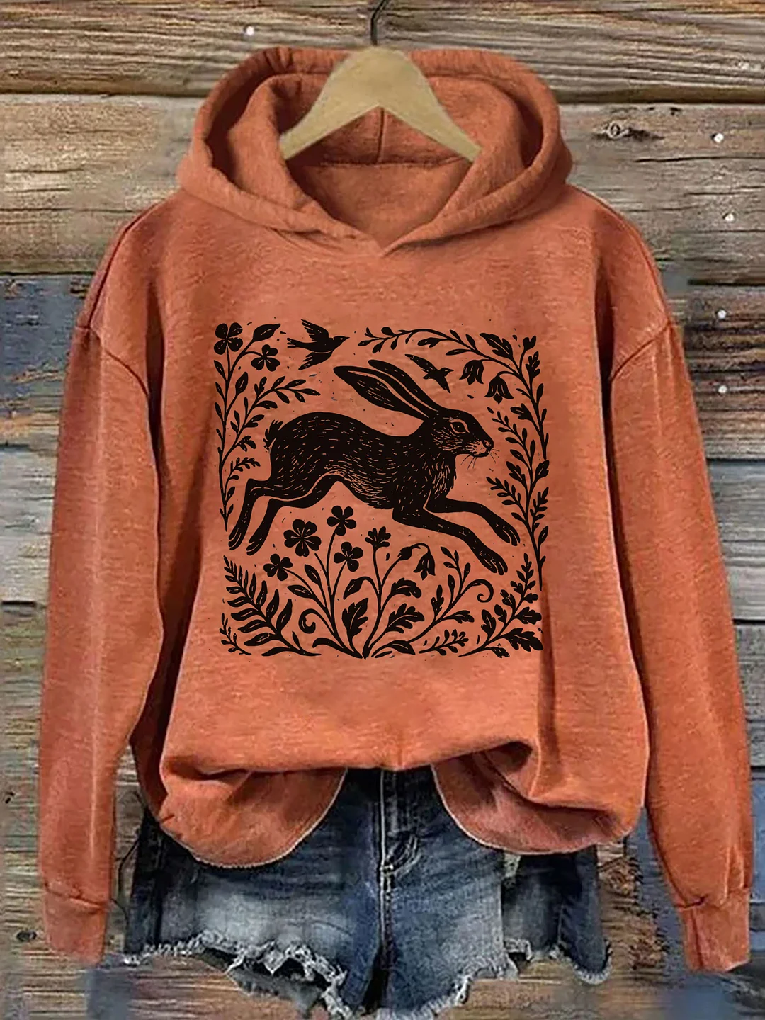 Wild Hare Linoprint Hoodie