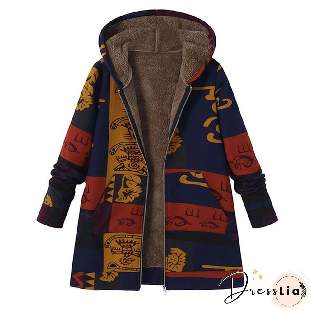 Oversize Women Hooded Long Sleeve Fluffy Fur Fleece Cozy Zipper Coat Outwear