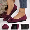 Gioiacombo&trade; Scarpe casual piatte con fiocco in pelle scamosciata da donna