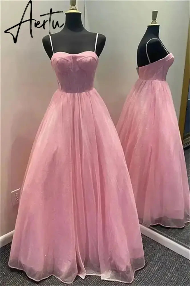 Aiertu Purple Prom Dress Spaghetti Straps Glitter Evening Dresses Robes De Soirée Princess Birthday Formal Occasions PartyDress Aiertu