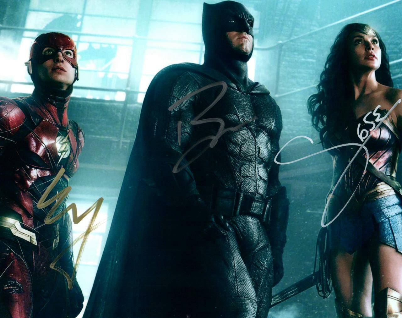 Justice League Cast Ben Affleck Miller +1 autographed 8x10 signedPhoto Poster paintingPictureCOA