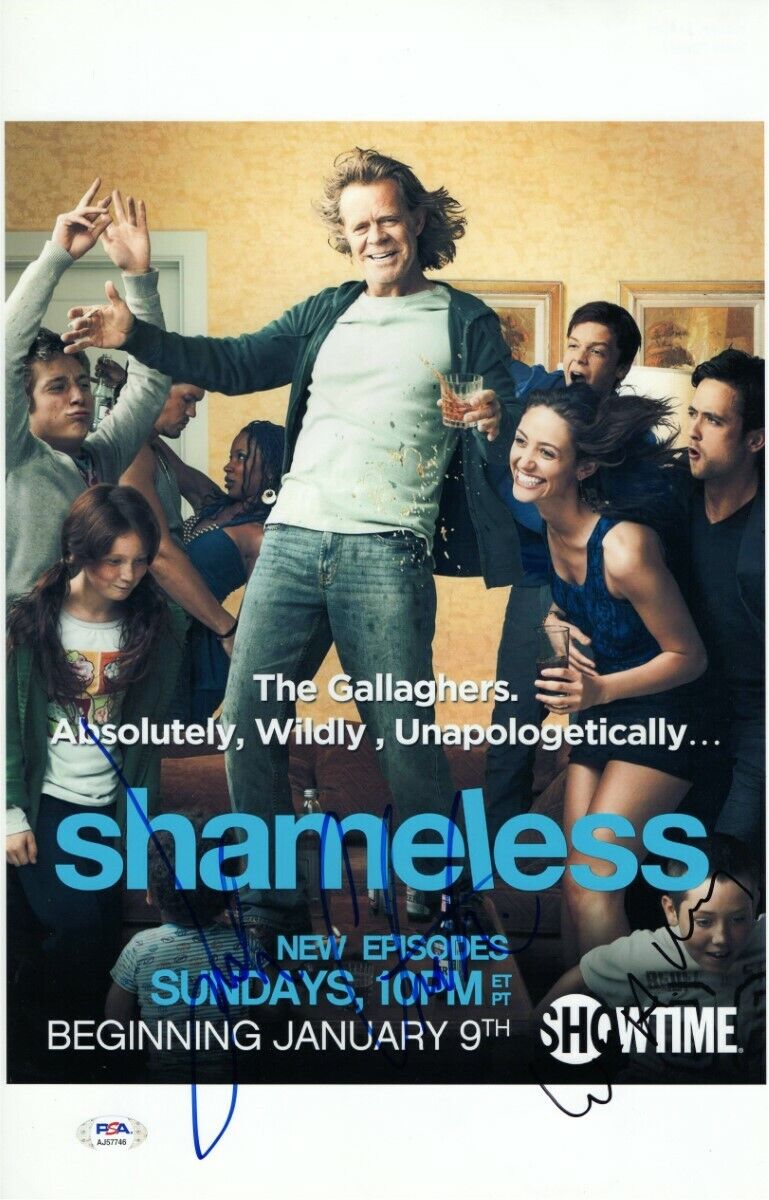 William H. Macy Justin Chatwin Autographed 11X17 Photo Poster painting Shameless PSA AJ57746