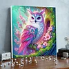 Framed Diamond Painting - Special Shaped - Pink Owl (25x25cm)