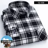 Pure cotton plaid casual square collar pocket long sleeve shirt