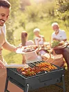 Stainless Steel Portable Folding BBQ Grill Small Smoker Charcoal Grill for Party