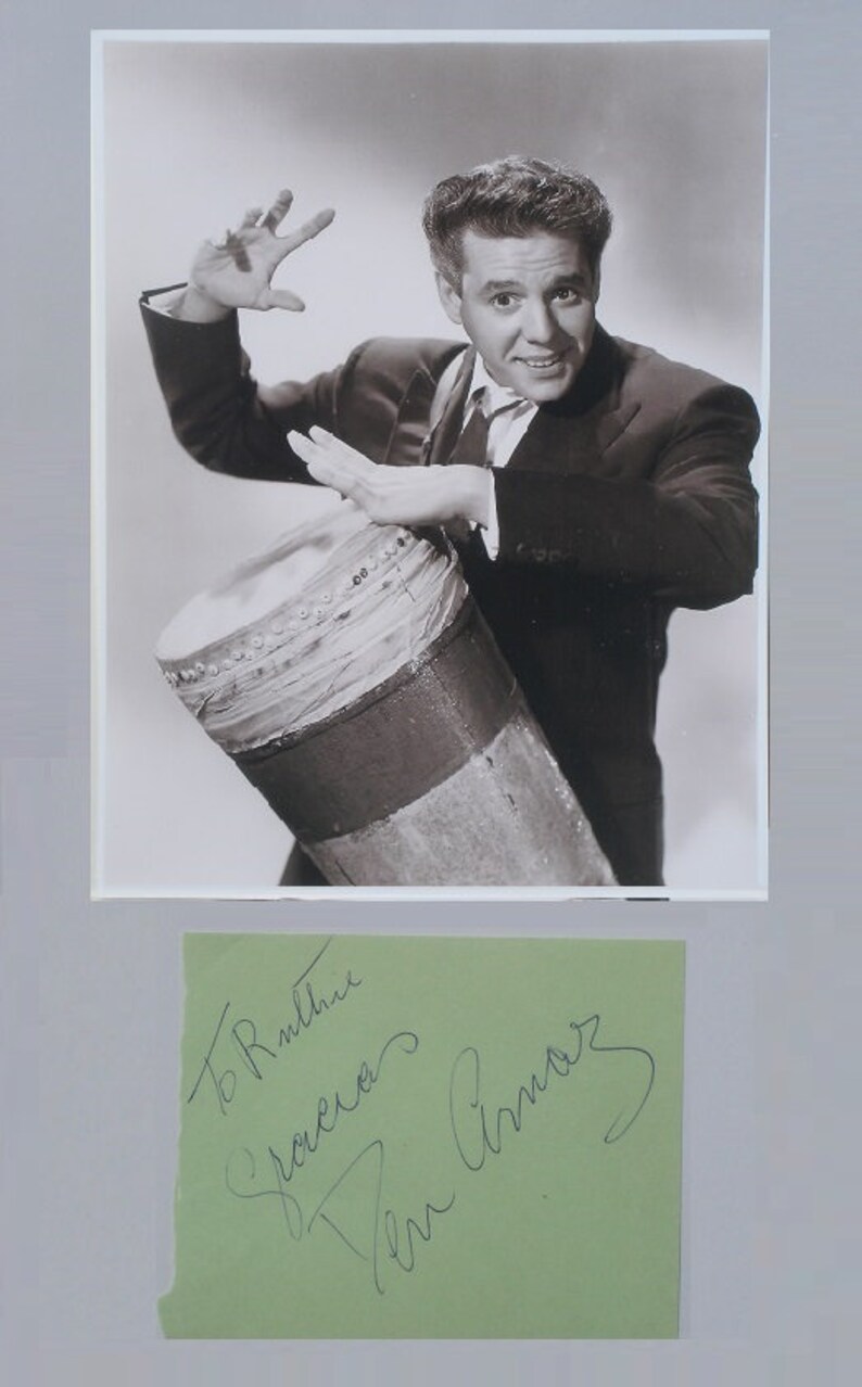 DESI ARNAZ SIGNED Page & Photo Poster painting I Love Lucy Lucille Ball R K O Radio Pictures wcoa