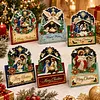 6Pcs DIY Pearl Diamond Painting Christmas Cards, 3D Greeting Card Craft Kits with Resin Pearls, Handmade Holiday Cards for Adults, Christmas Gifts & Decorations