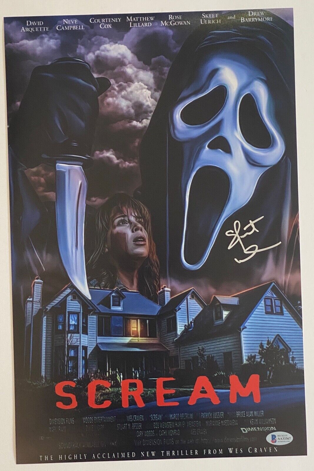 Skeet Ulrich Signed Autographed Scream 11x17 Movie Poster Photo Poster painting Beckett BAS COA