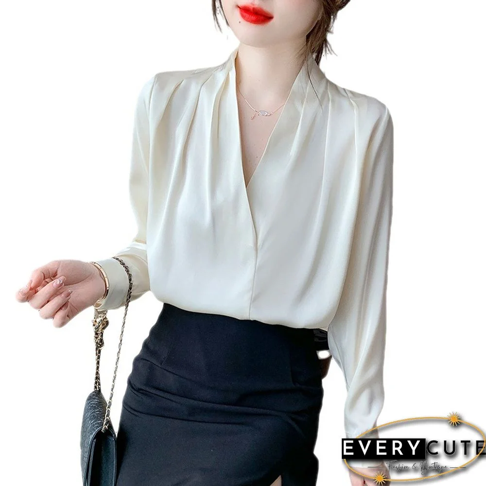 Plunge Long Sleeve Mesh Ruched Bodysuit