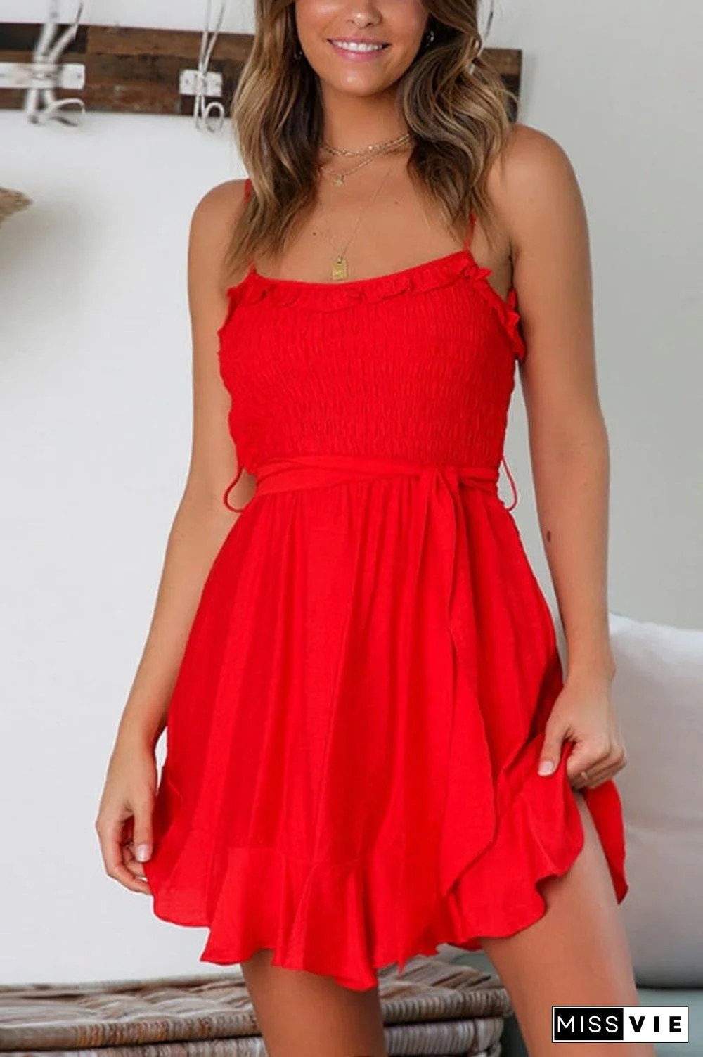 Sexy Slim Sling Lace-up Dress