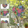 >SALE<Flower Wind Chimes Heart Diamond Crystal Painting Ornaments for Home Wall Decor