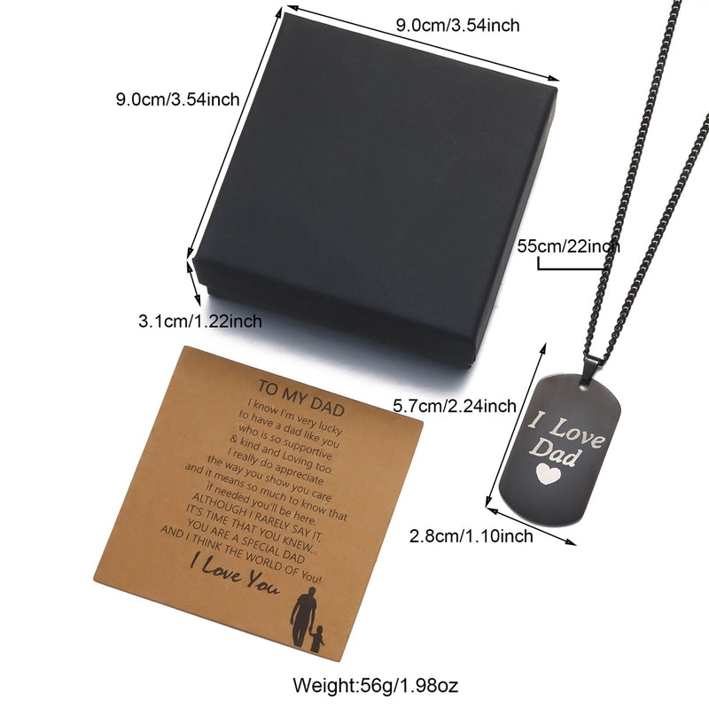 Minimalist Solid Color 304 Stainless Steel Father'S Day Men's Pendant Necklace