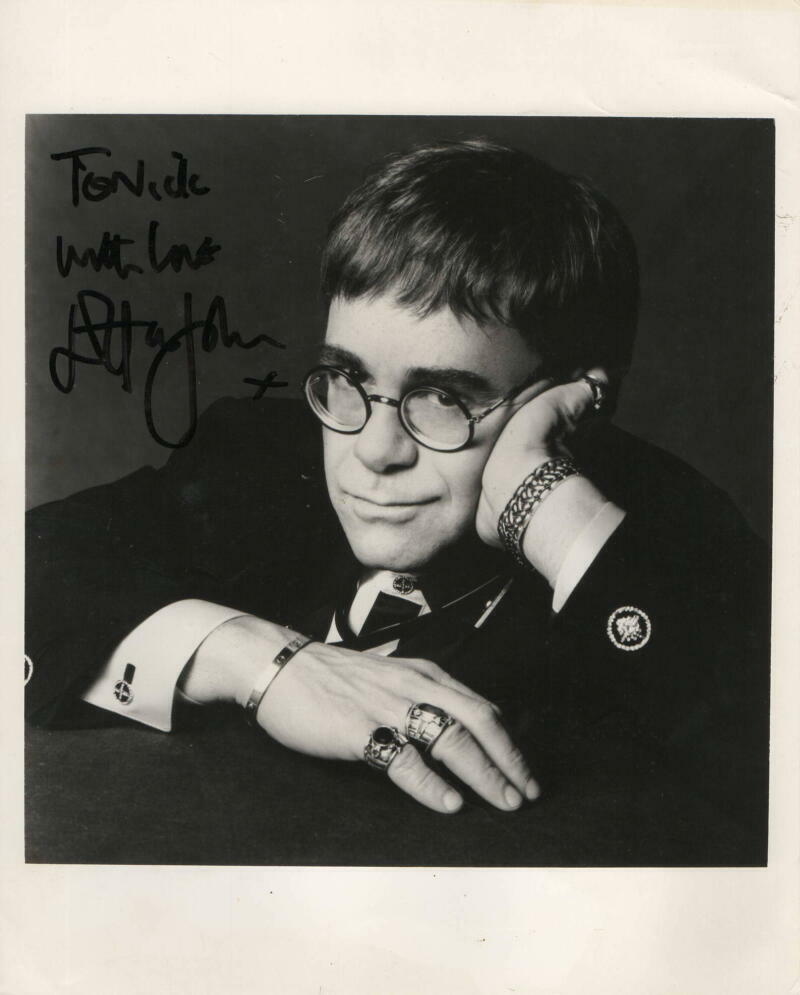 SIR ELTON JOHN SIGNED AUTOGRAPH 8X10 Photo Poster painting - TO NICK