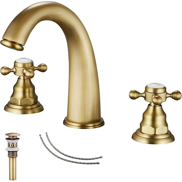 Two Handles 3 Holes 8-16 inch Widespread Bathroom Sink Faucet Oil Rubbed Bronze Straight Spout Bronze