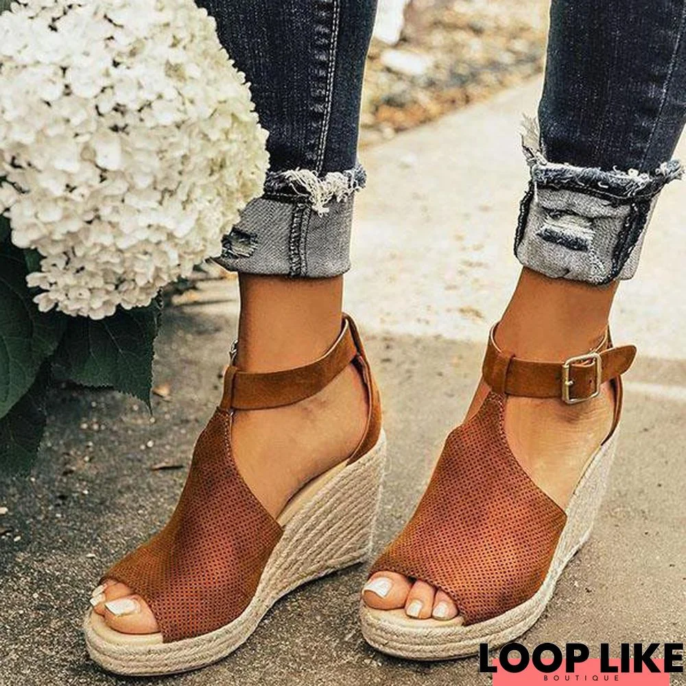 Women's Summer Wedges Peep Toe Sandals