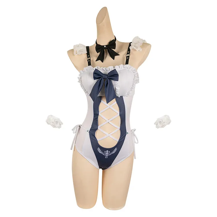 Stellar Blade (2024) Eve Black White Maid Swimsuit Cosplay Costume Outfits Halloween Carnival Suit