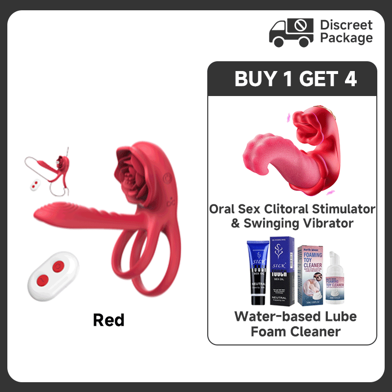 Axion 3-in-1 Male Rose Vibrating Cock Rings Couples Toys