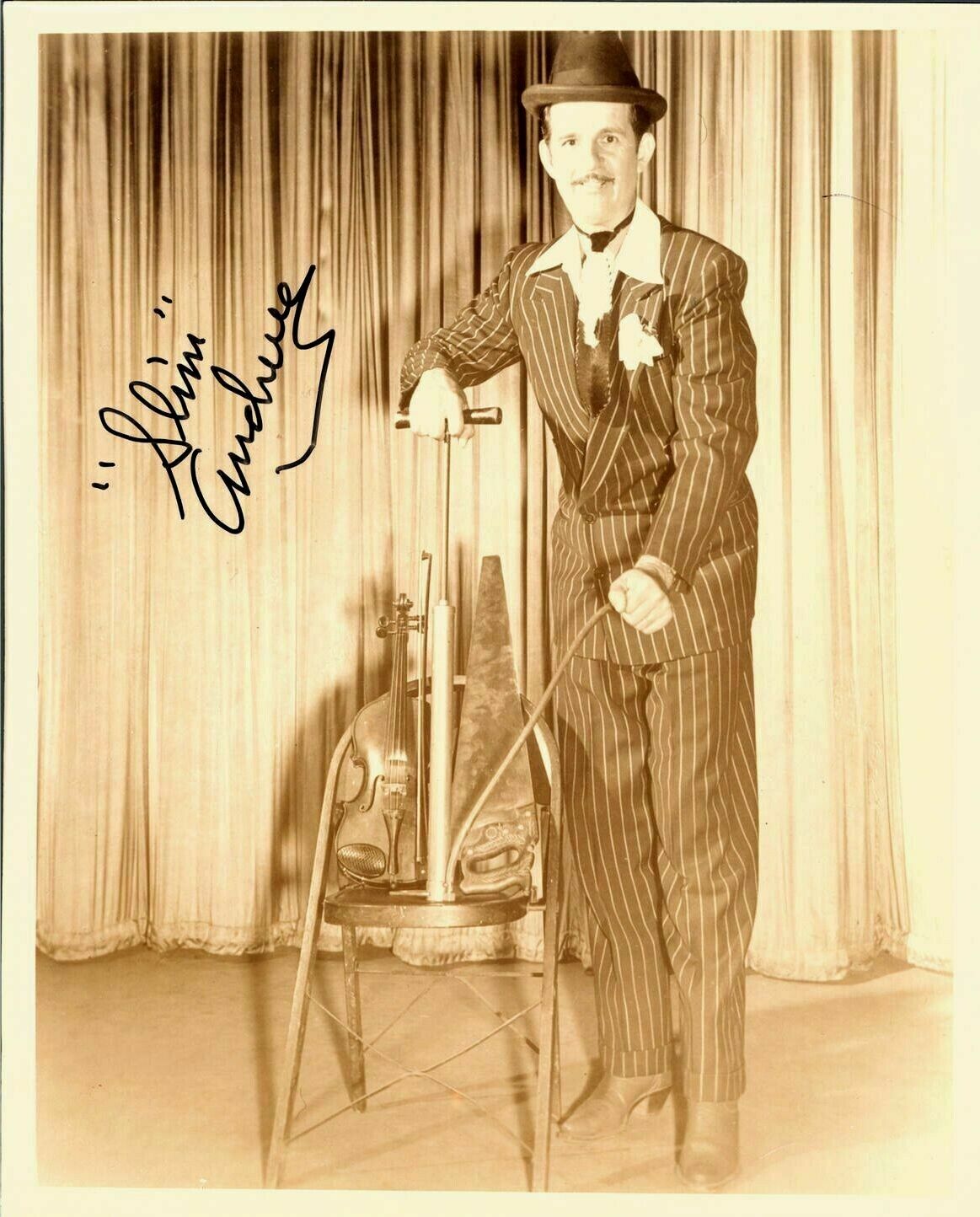 SLIM ANDREWS COUNTRY MUSIC ARTIST SIGNED 8X10 VINTAGE Photo Poster painting AUTOGRAPHED W/COA