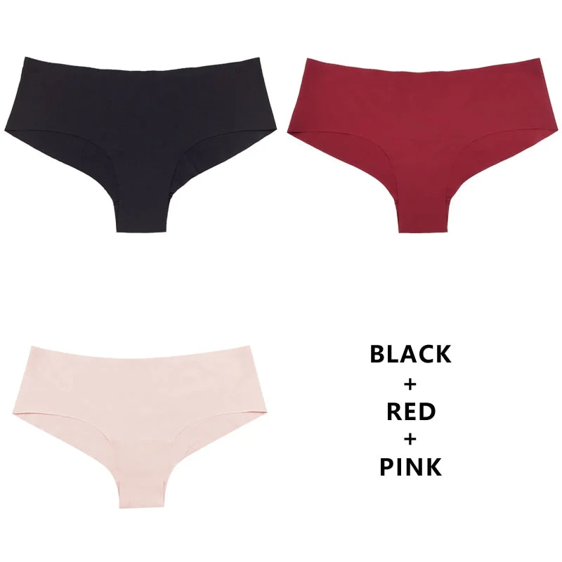 TERMEZY 3Pcs/Lot Seamless Panty Set Underwear Female Comfort Intimates Fashion Low-Rise Briefs 5 Colors Lingerie Drop Shipping