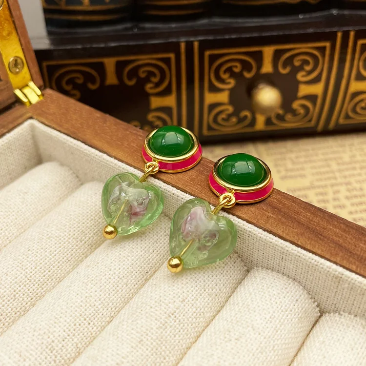 Colorful glazed earrings