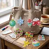12pcs Christmas Double-Sided DIY Diamond Painting Keychain Kit