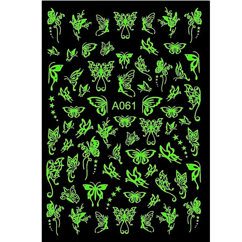 Holographic Butterfly Designs Sticker Nail Decal DIY Slider for Manicure Nail Art Watermark Manicure Decor-Nail Inspo