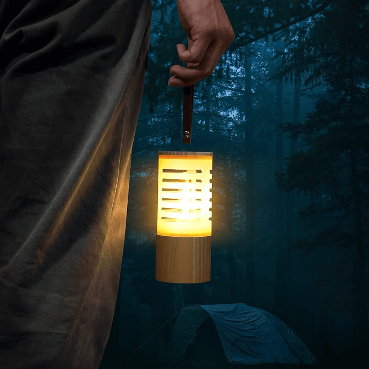 Portable Outdoor LED Wooden Camping Light