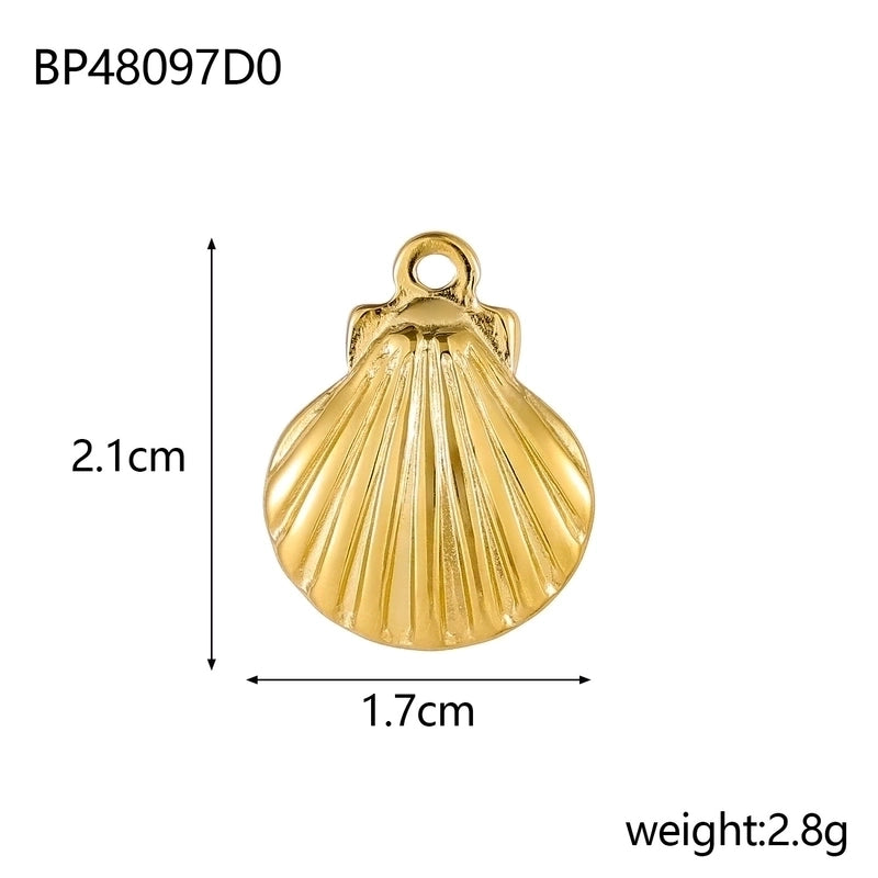 1 Piece 21*17mm 304 Stainless Steel Star Bow Knot Shell Pendant Jewelry Accessories