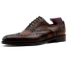 Customized luxury men oxfords shoes real leather
