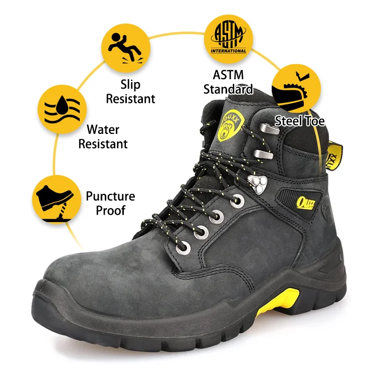 Men's Steel Toe Waterproof Non Slip Kevlar Puncture Resistant ASTM F2413-18 ESD Assembly Line & Construction Work Boots