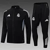 2025/2026 Real Madrid Long Zipped Jacket Black Football Shirt Set