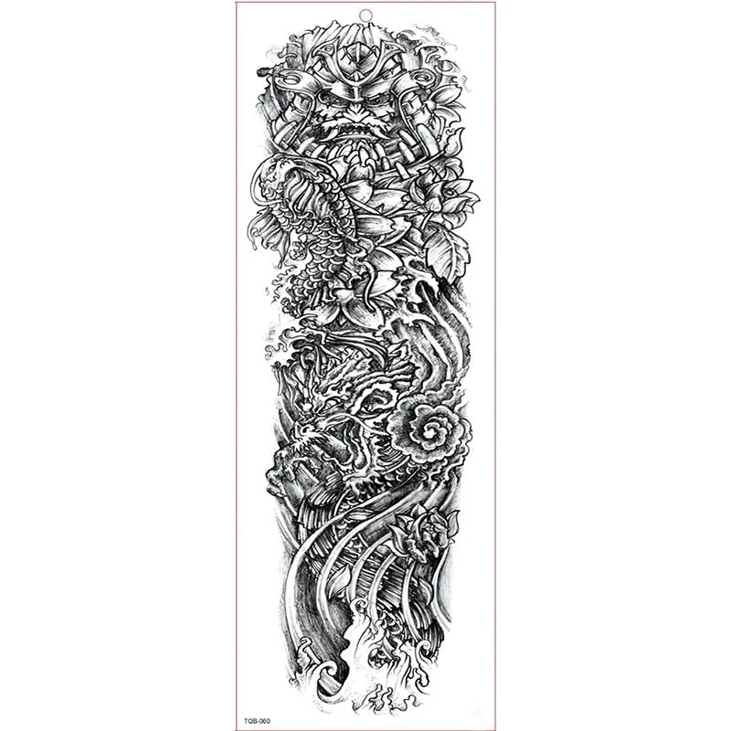 Large Arm Sleeve Tattoo Waterproof Temporary Tattoo Sticker Clock Rose Full Flower Tatoo Body Art Tattoo Girl