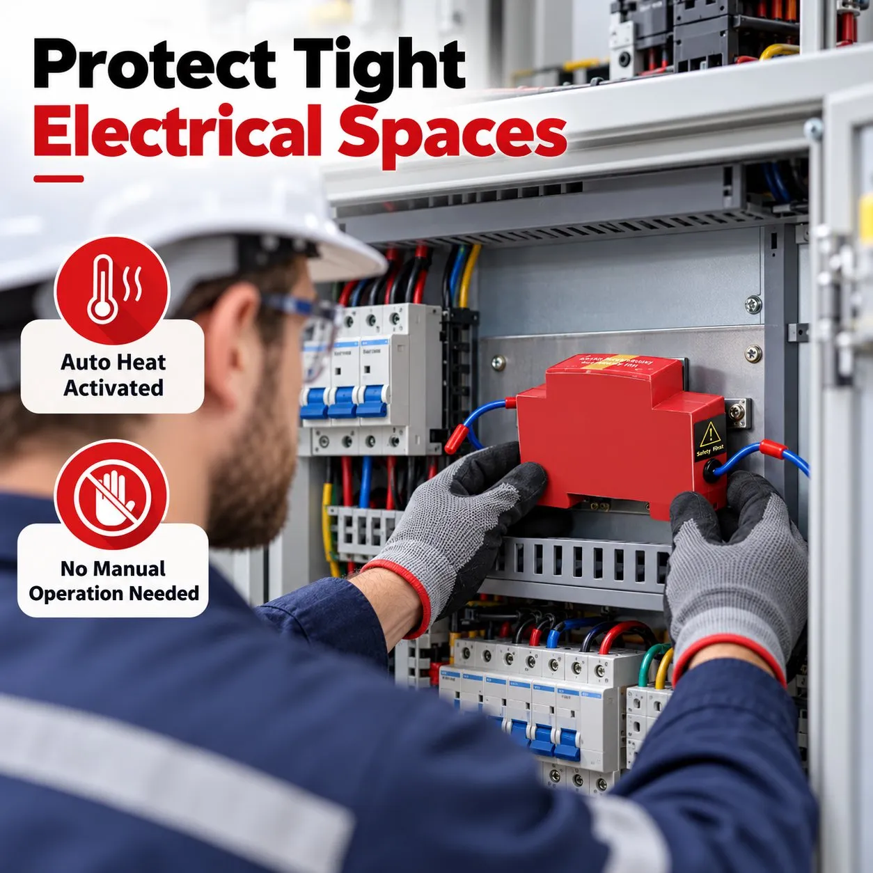 Compact suppression device installed in electrical equipment enclosure