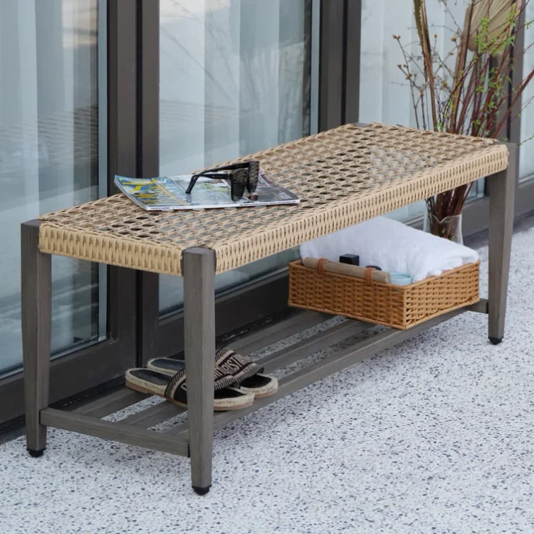 Garden discount bench wicker