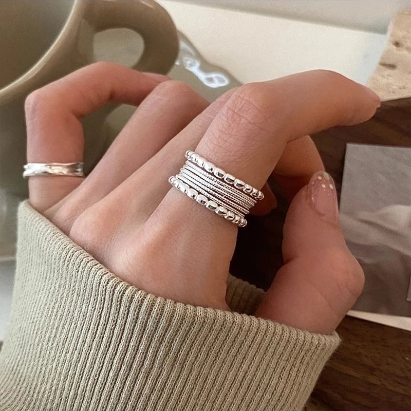 Minimalist Solid Color Copper Silver Plated Open Rings