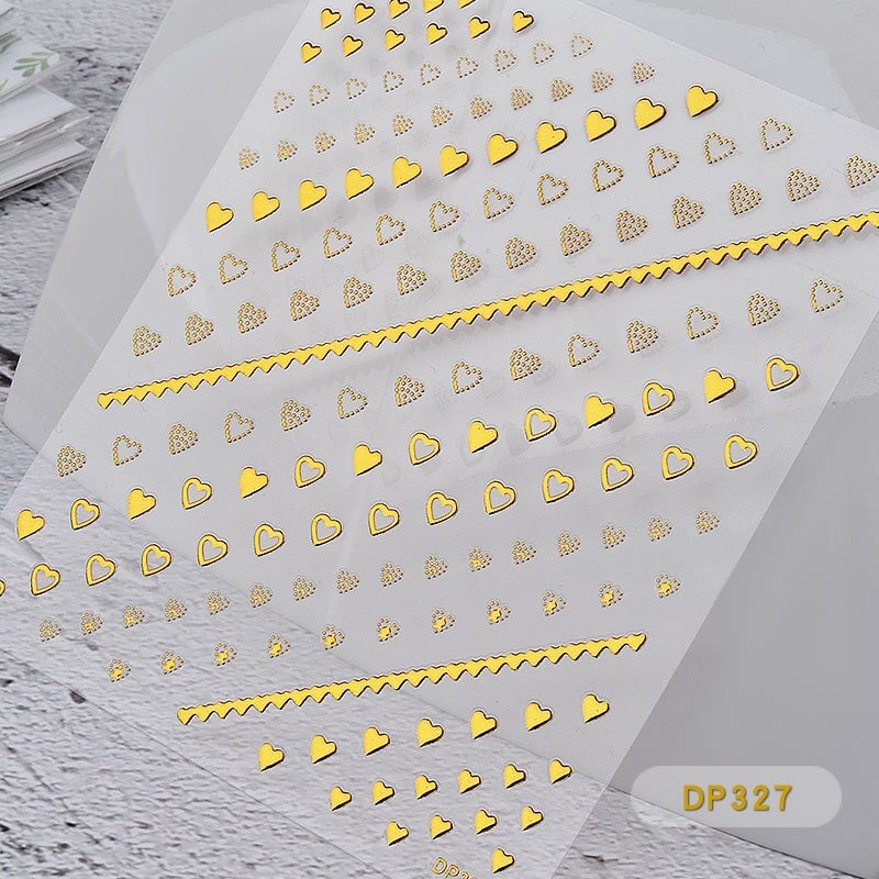 Nail Stickers Embossed 3D Elegant Golden Chain Zipper Designs Water Nail Decals Decoration Tips For Beauty Salons