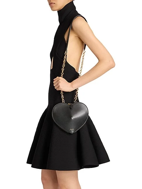 Ala&iuml;a Le Coeur Leather Chain Shoulder Bag 3.7 out of 5 Customer Rating